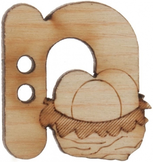 Trimits Wood Alphabet Letter Buttons (Value Pack) Natural Letter N