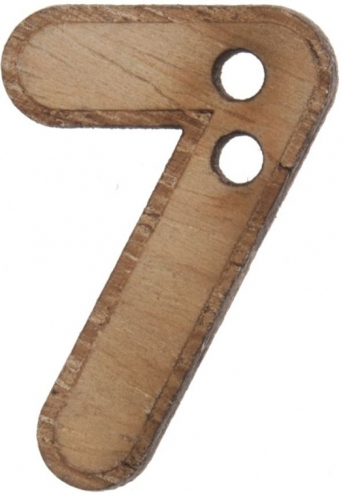 Trimits Wood Number Buttons (Value Pack) Natural Number 7