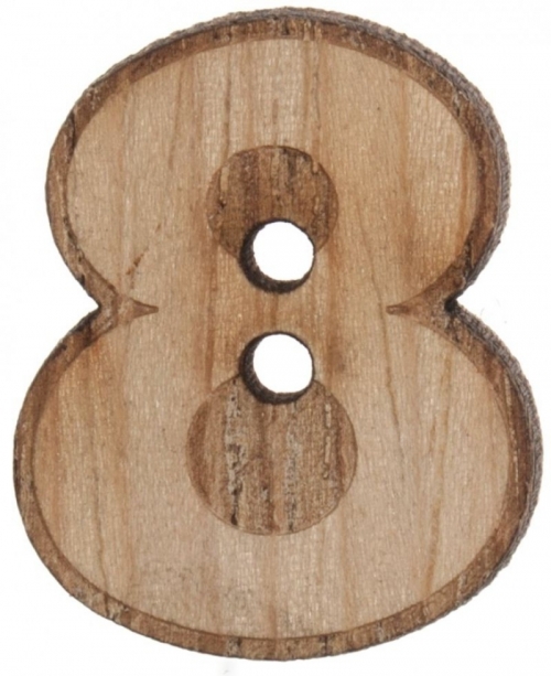 Trimits Wood Number Buttons (Value Pack) Natural Number 8