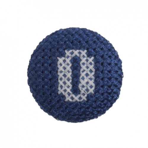 Trimits Cross Stitch Alphabet Buttons White on Blue Letter O