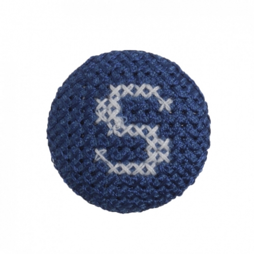 Trimits Cross Stitch Alphabet Buttons White on Blue Letter S