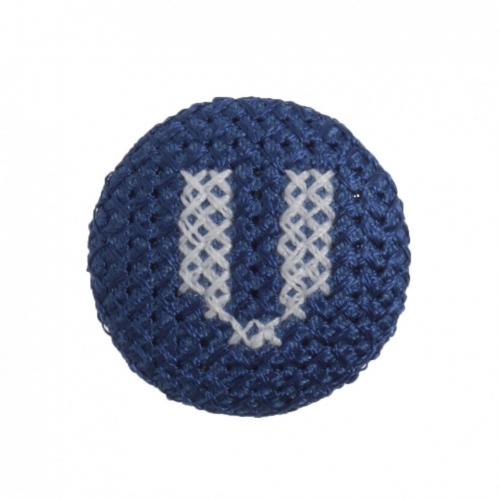Trimits Cross Stitch Alphabet Buttons White on Blue Letter V
