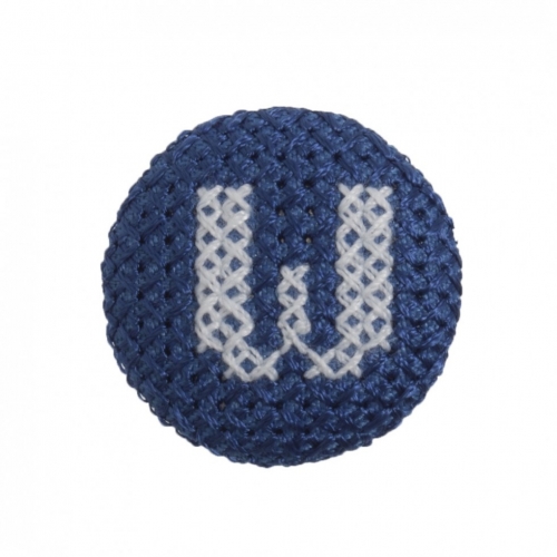 Trimits Cross Stitch Alphabet Buttons White on Blue Letter W