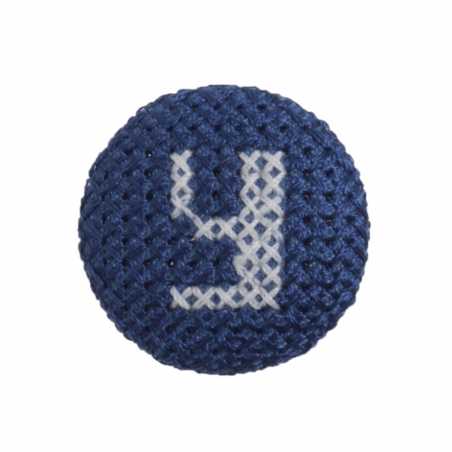 Trimits Cross Stitch Alphabet Buttons White on Blue Letter Y