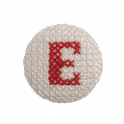 Trimits Cross Stitch Alphabet Buttons Red on White Letter E