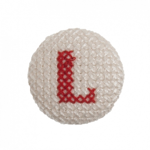 Trimits Cross Stitch Alphabet Buttons Red on White Letter L
