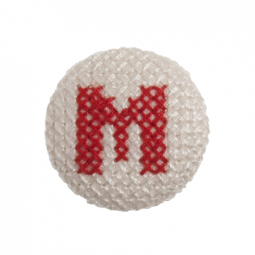 Trimits Cross Stitch Alphabet Buttons Red on White Letter M