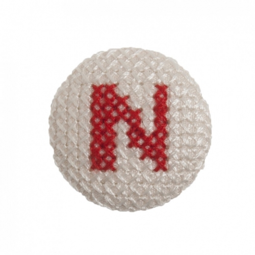 Trimits Cross Stitch Alphabet Buttons Red on White Letter N