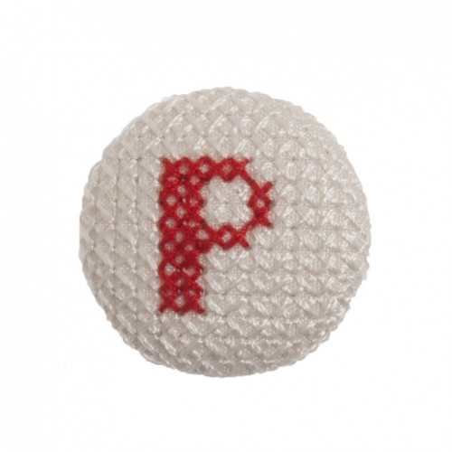 Trimits Cross Stitch Alphabet Buttons Red on White Letter P