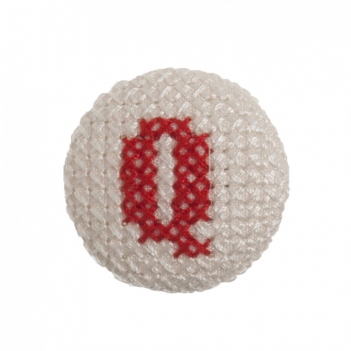 Trimits Cross Stitch Alphabet Buttons Red on White Letter Q