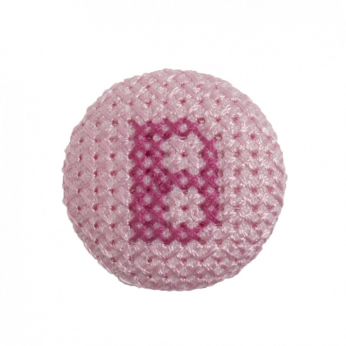 Trimits Cross Stitch Alphabet Buttons Fuchsia on Pink Letter B