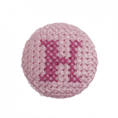 Trimits Cross Stitch Alphabet Buttons Fuchsia on Pink Letter H
