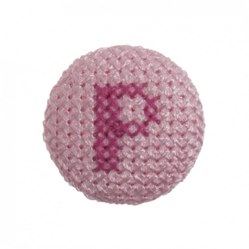 Trimits Cross Stitch Alphabet Buttons Fuchsia on Pink Letter P