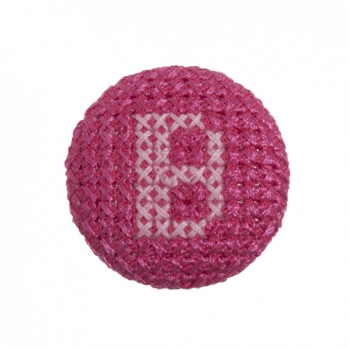 Trimits Cross Stitch Alphabet Buttons Pink on Fuchsia Letter B