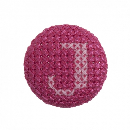 Trimits Cross Stitch Alphabet Buttons Pink on Fuchsia Letter J