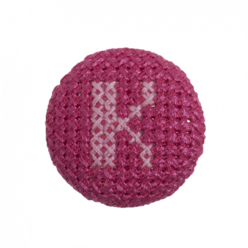 Trimits Cross Stitch Alphabet Buttons Pink on Fuchsia Letter K