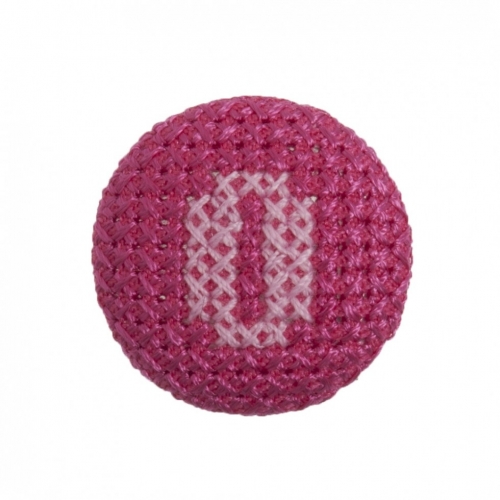 Trimits Cross Stitch Alphabet Buttons Pink on Fuchsia Letter O