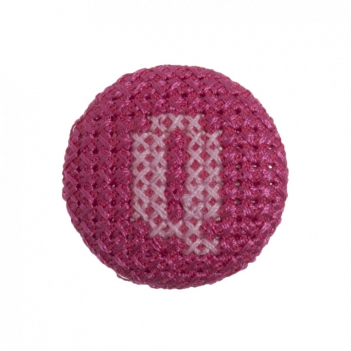 Trimits Cross Stitch Alphabet Buttons Pink on Fuchsia Letter Q