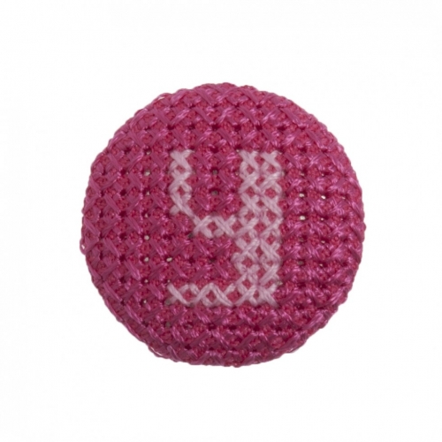 Trimits Cross Stitch Alphabet Buttons Pink on Fuchsia Letter Y