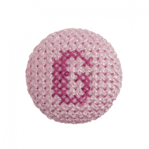 Cross Stitch Alphabet Buttons Light Pink on Ivory Letter G
