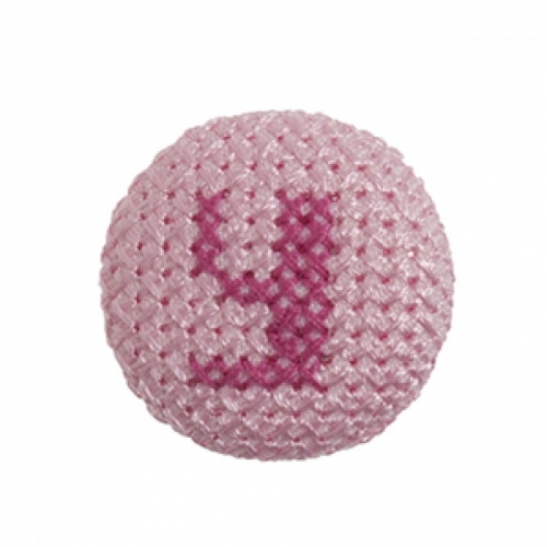 Cross Stitch Alphabet Buttons Light Pink on Ivory Letter Y