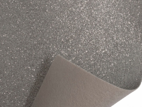 Minerva Core Range Glitter Felt Fabric Roll Silver
