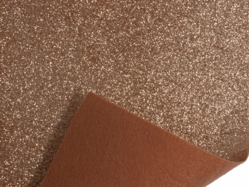Minerva Core Range Glitter Felt Fabric Roll Rose Gold