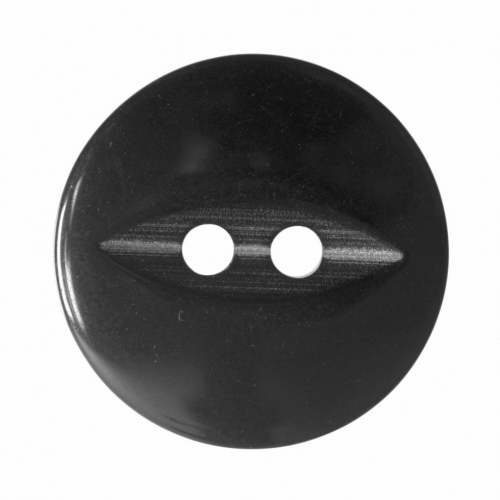 Hemline Round Fish Eye Buttons Black