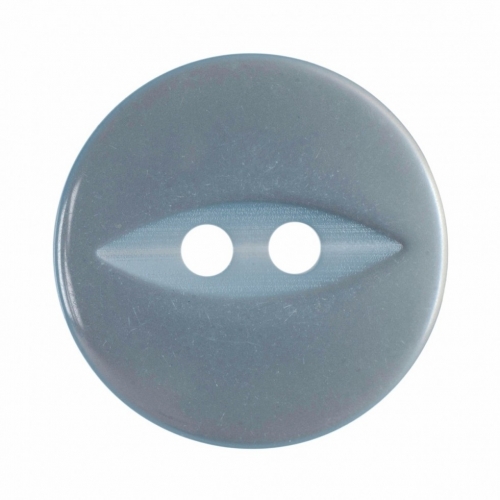 Hemline Round Fish Eye Buttons Baby Blue
