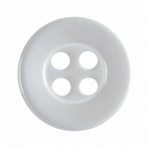 Hemline Round Shirt Buttons White