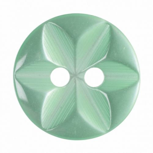 Hemline Round Floral Buttons Lime Green