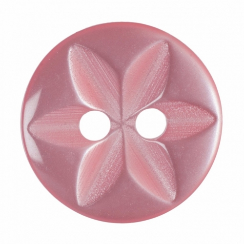 Hemline Round Floral Buttons Pink