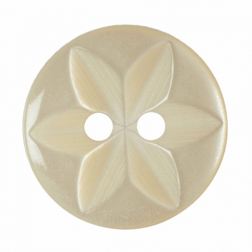 Hemline Round Floral Buttons Cream