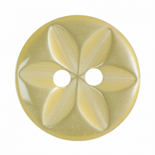 Hemline Round Floral Buttons Yellow