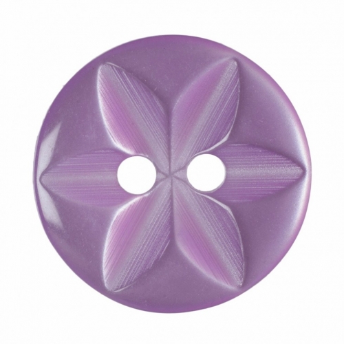 Hemline Round Floral Buttons Lilac