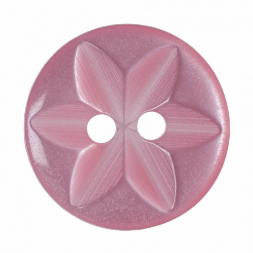 Hemline Round Floral Buttons Pink