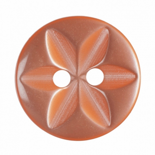 Hemline Round Floral Buttons Orange