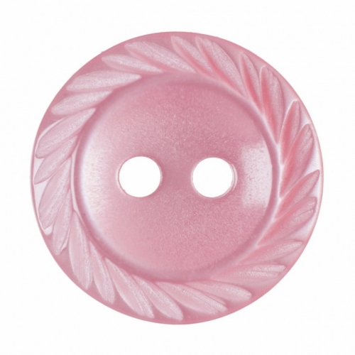 Hemline Round Shirt Buttons Pink