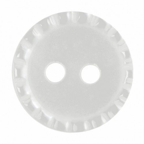 Hemline Round Shirt Buttons White