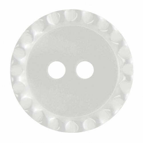 Hemline Round Shirt Buttons White