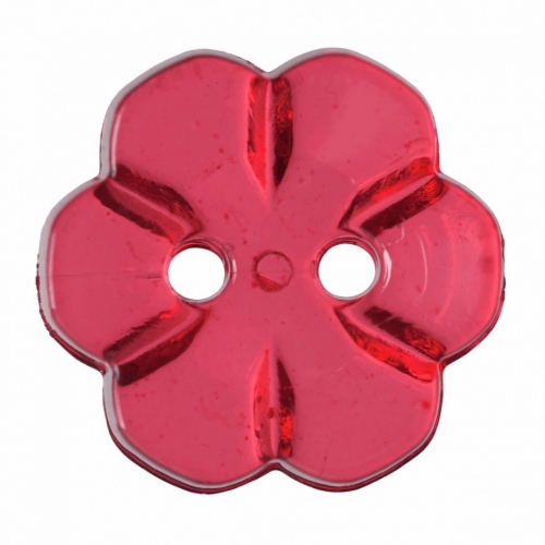 Hemline Plastic Flower Buttons Red