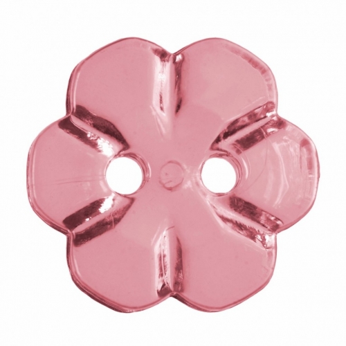 Hemline Plastic Flower Buttons Hot Pink
