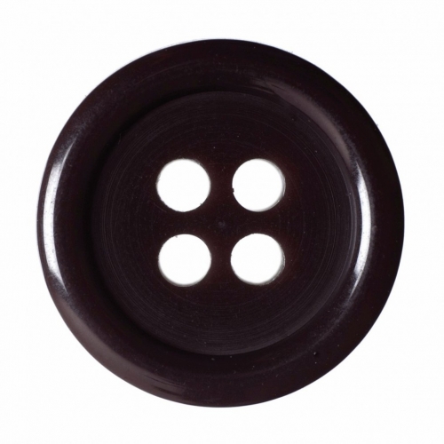 Hemline Round Plastic Buttons Brown