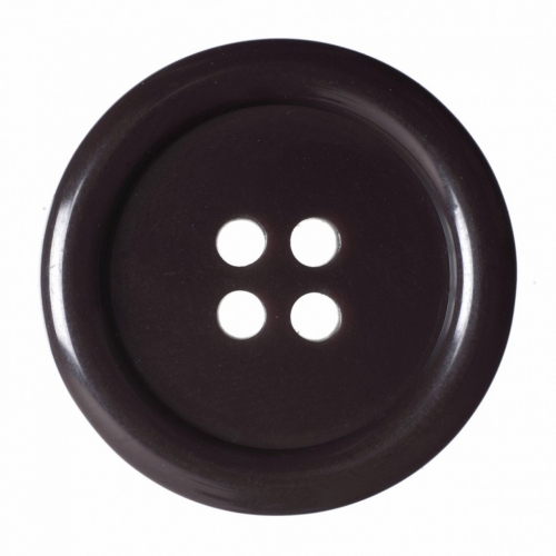 Hemline Round Plastic Buttons Brown