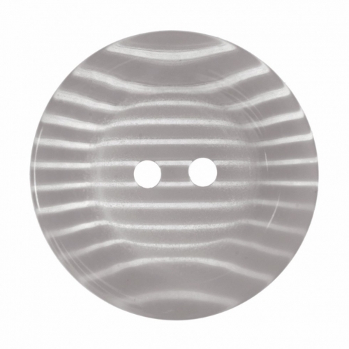 Hemline Round Stripy Buttons White