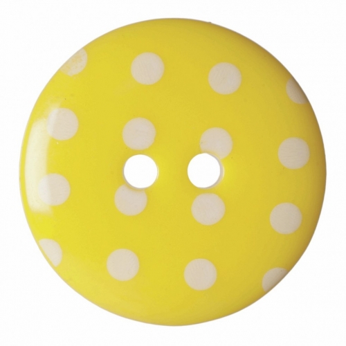 Hemline Polka Dot Buttons Yellow
