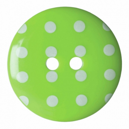 Hemline Polka Dot Buttons Lime Green