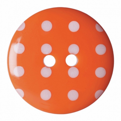 Hemline Polka Dot Buttons Orange