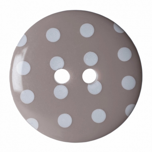 Hemline Polka Dot Buttons Grey