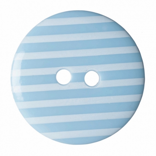 Hemline Round Stripe Buttons Sky Blue